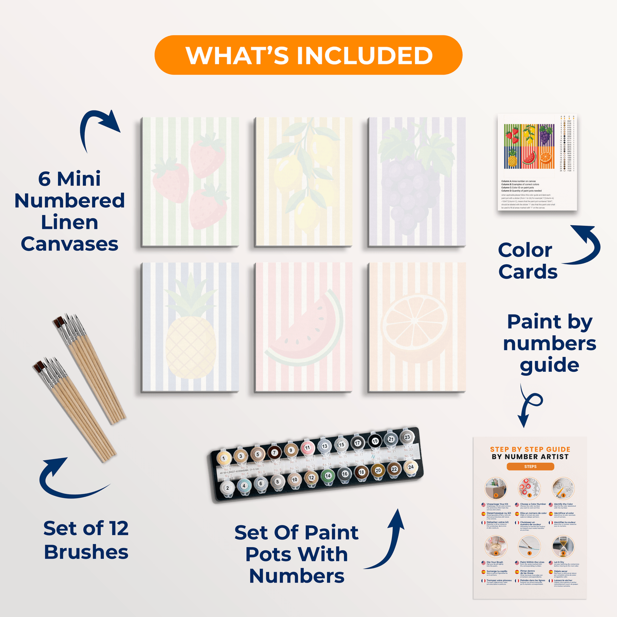 Summer Stripes - Number Artist Paint by Numbers Kits