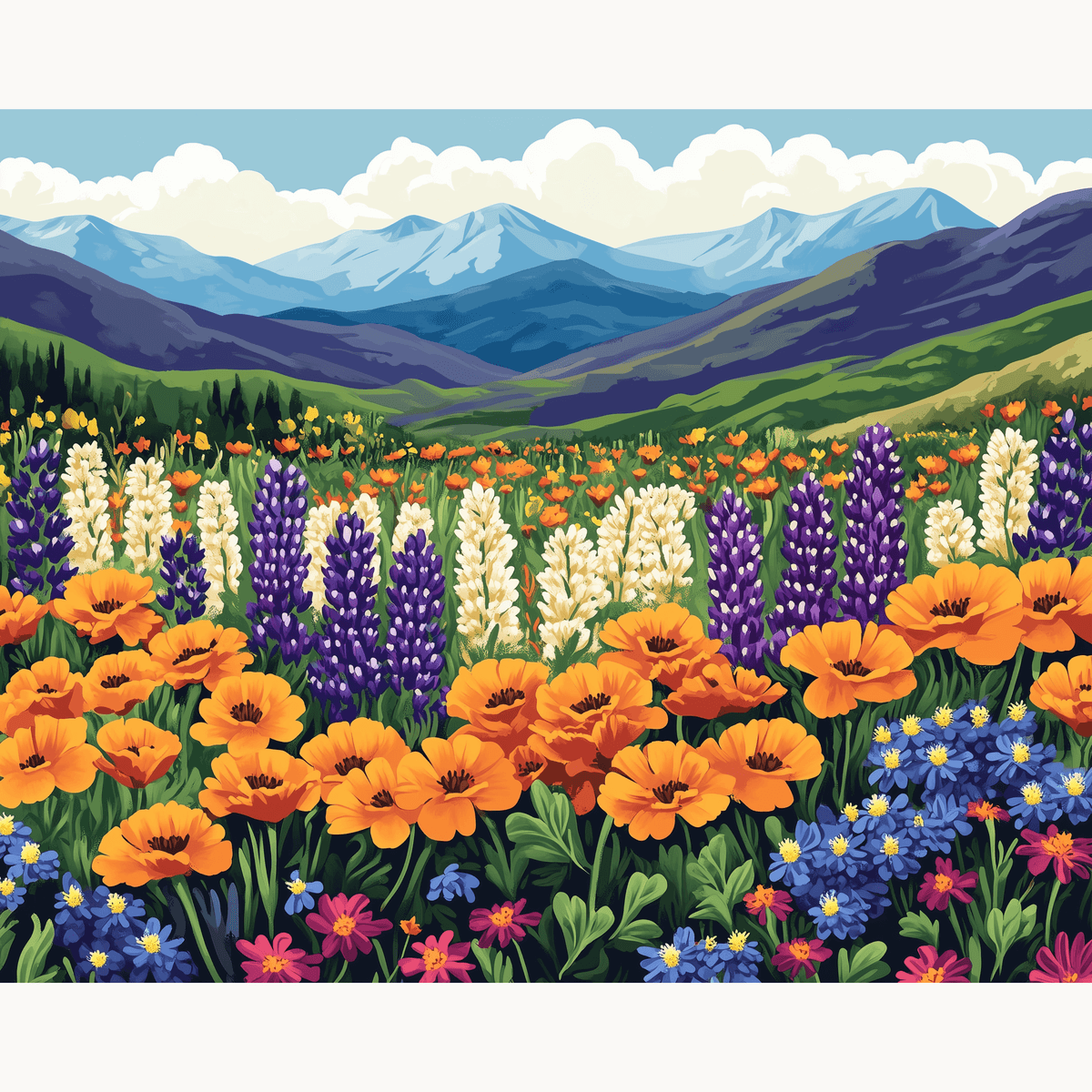 Wildflower Field - Number Artist Paint by Numbers Kits