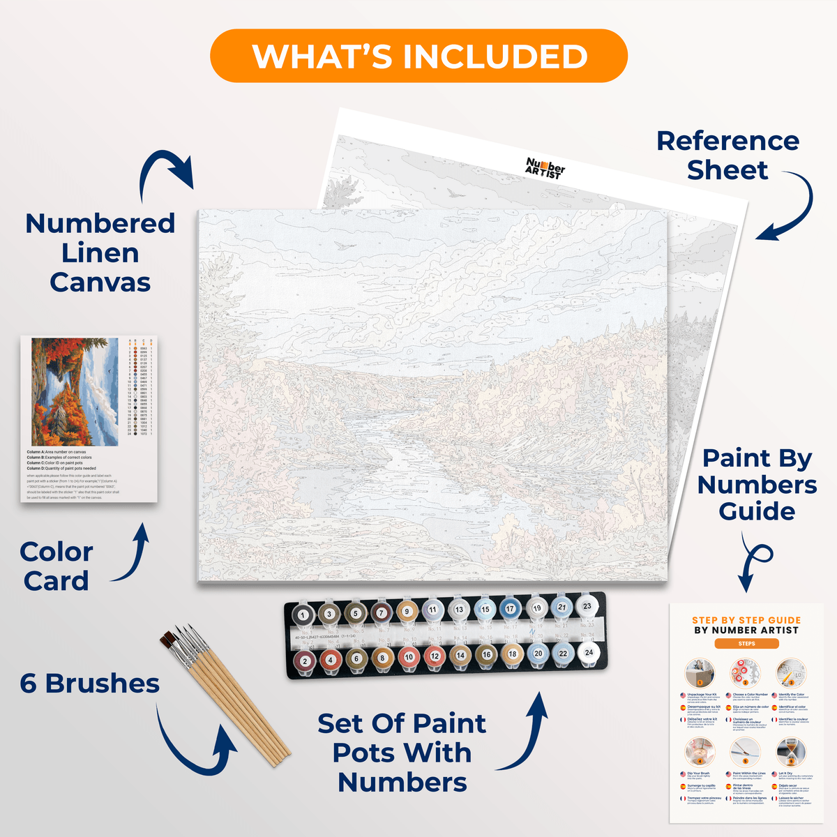 Autumn River Hills - Number Artist Paint by Numbers Kits