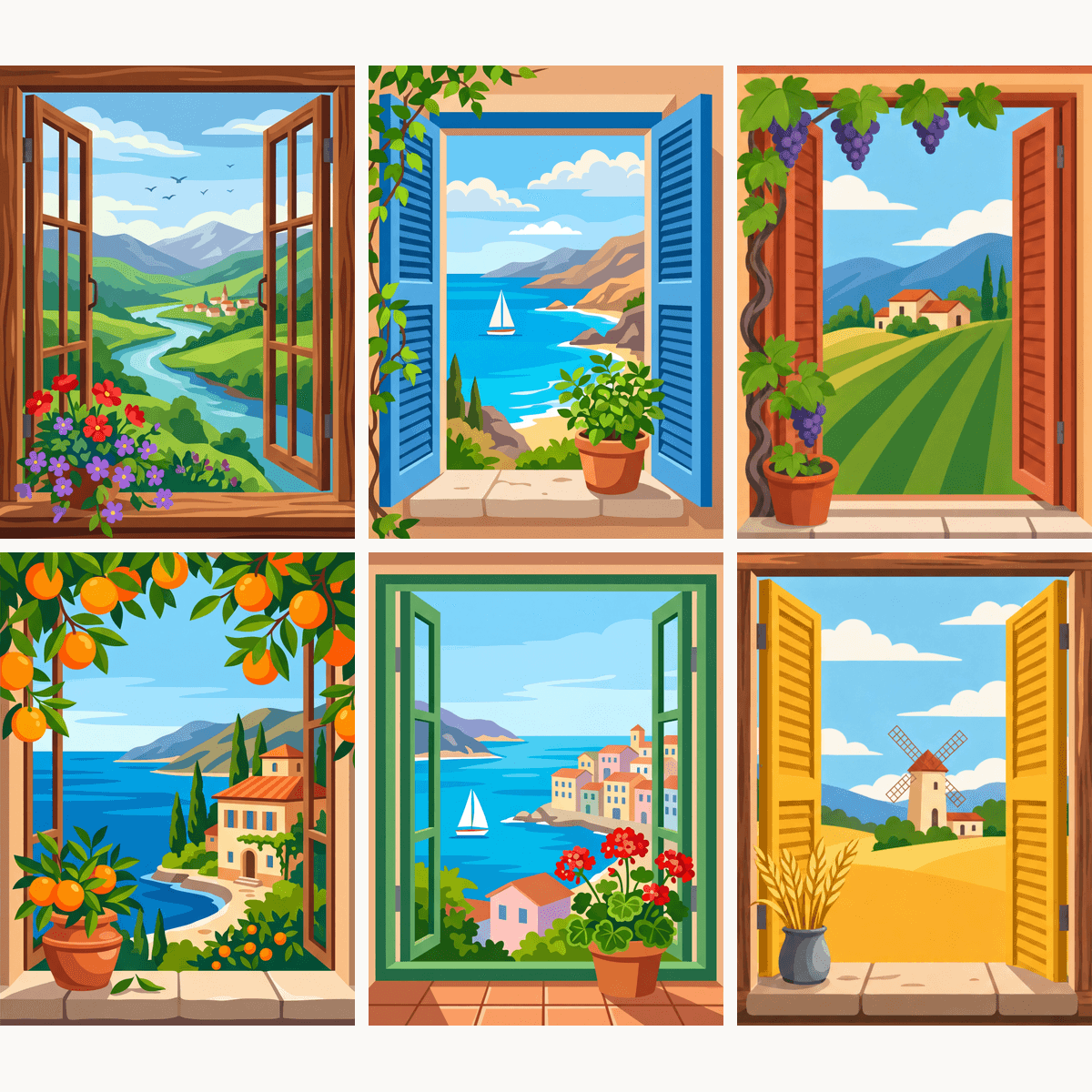 Window Views Vol. 1 - Number Artist Paint by Numbers Kits