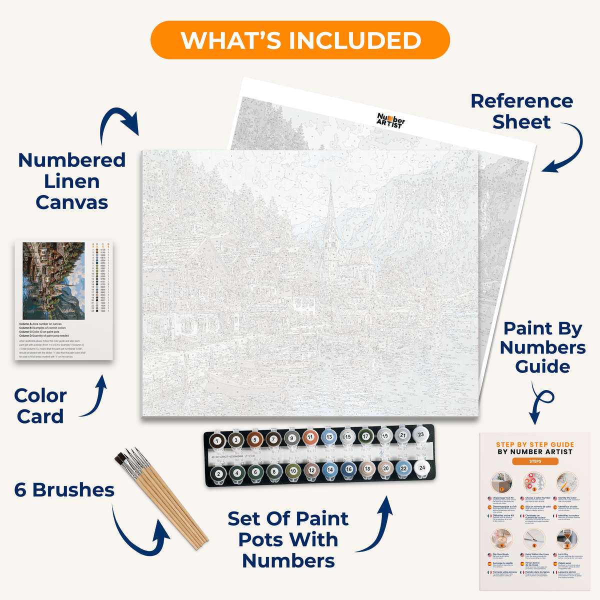 Alpine Lake Village - Number Artist Paint by Numbers Kits
