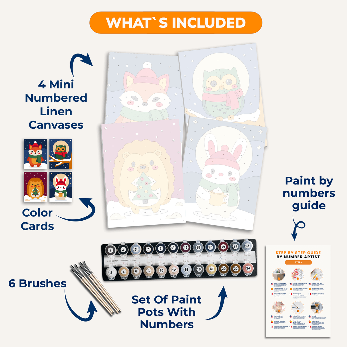 Snowy Woodland Friends - Number Artist Paint by Numbers Kits