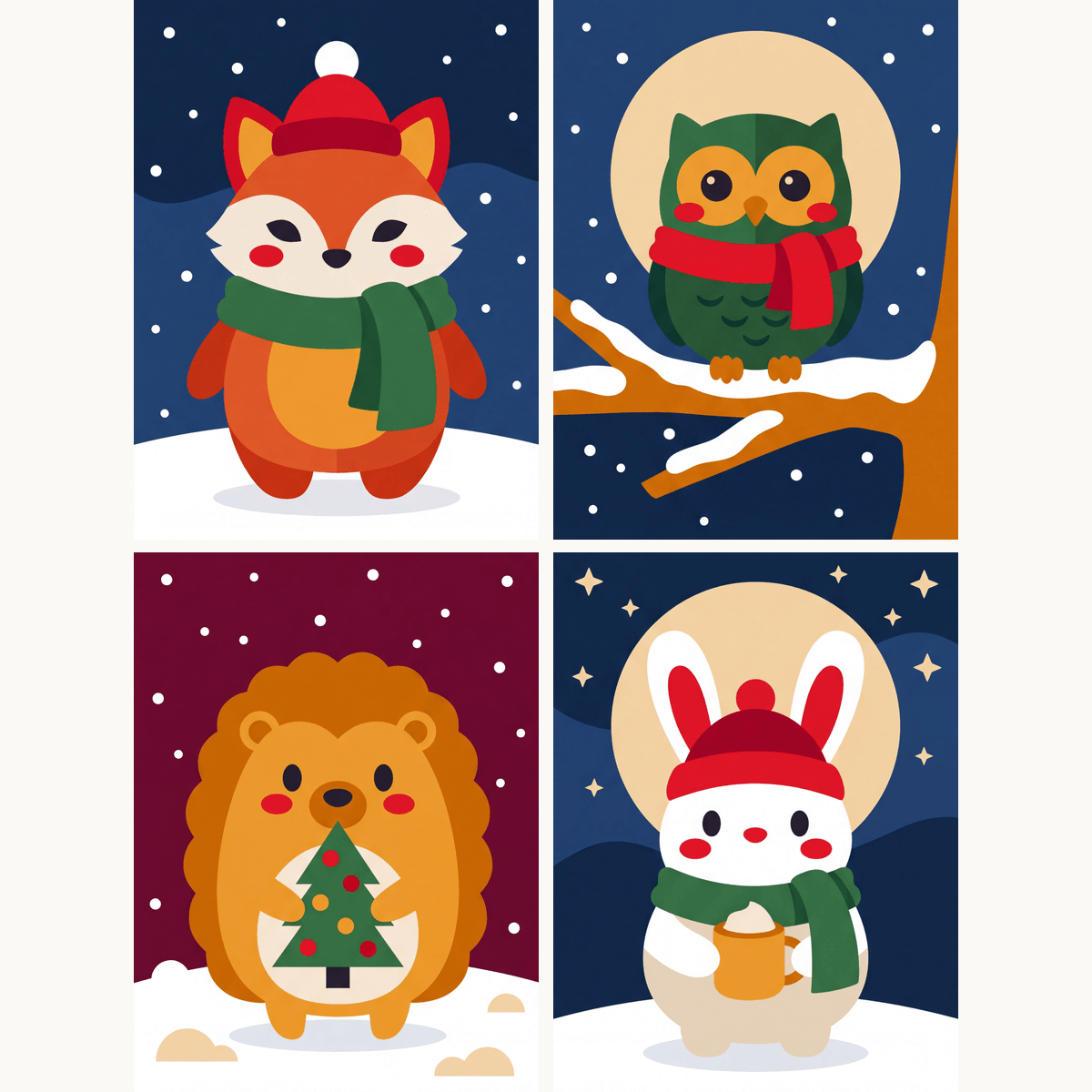 Snowy Woodland Friends - Number Artist Paint by Numbers Kits