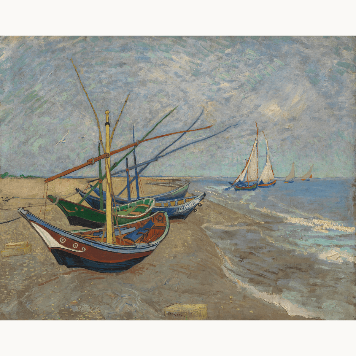 Fishing Boats on the Beach at Saintes-Maries by Vincent Van Gogh - Number Artist Paint by Numbers Kits
