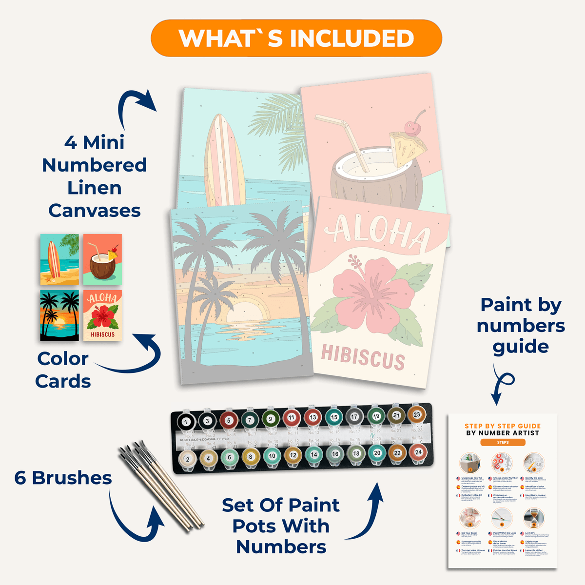 Aloha Vibes - Number Artist Paint by Numbers Kits
