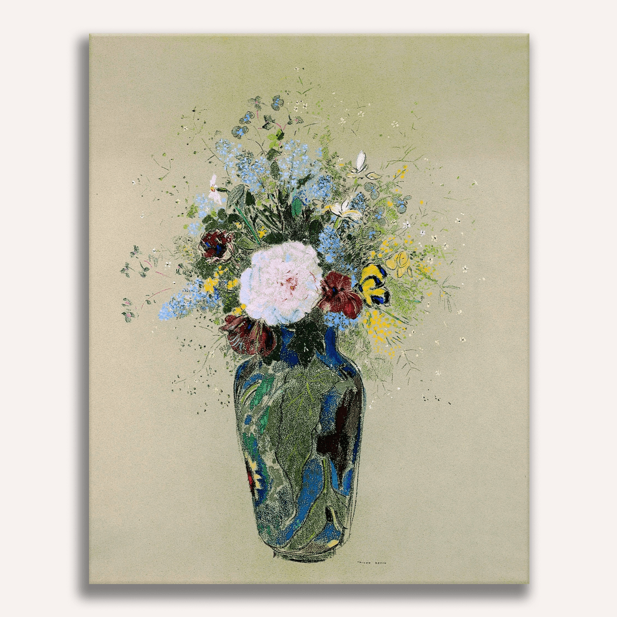 Vase of Flowers by Odilon Redon - Number Artist Paint by Numbers Kits
