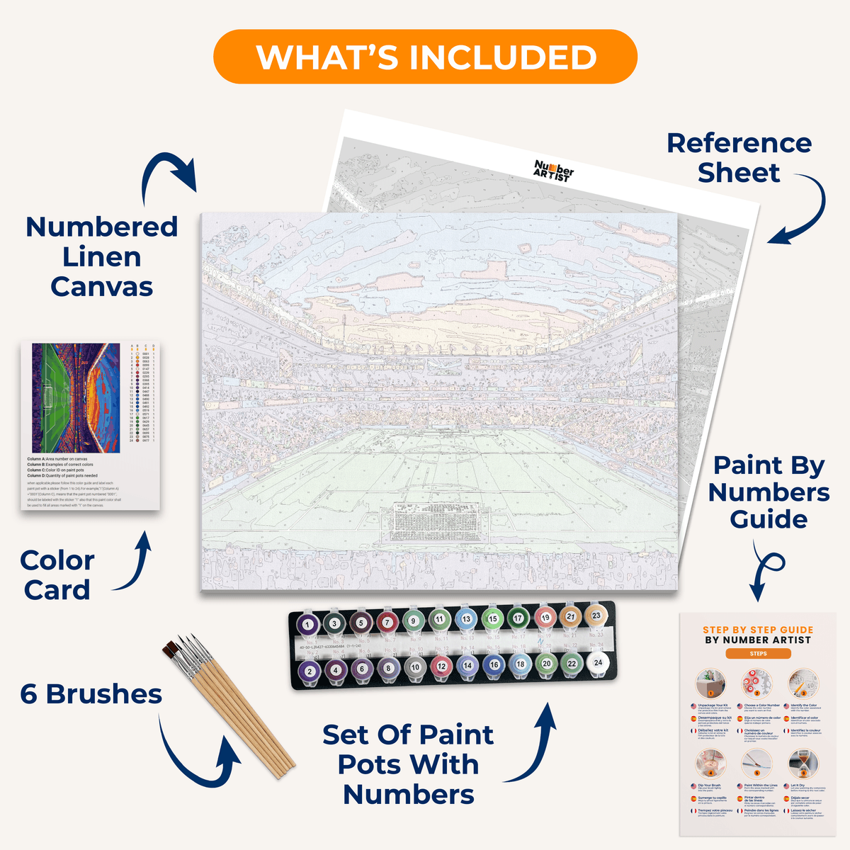 Soccer Stadium - Number Artist Paint by Numbers Kits