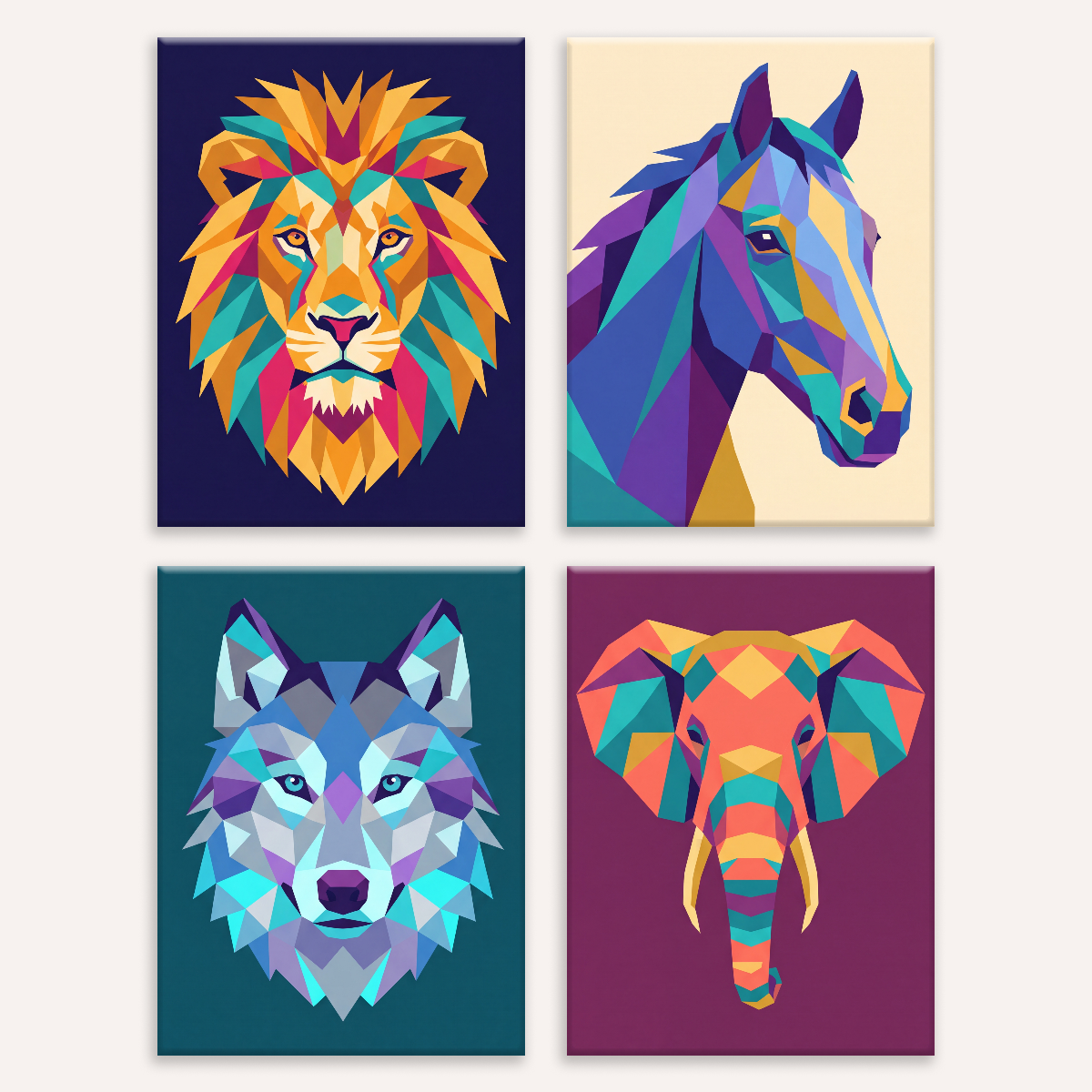 Low Poly Animals - Number Artist Paint by Numbers Kits