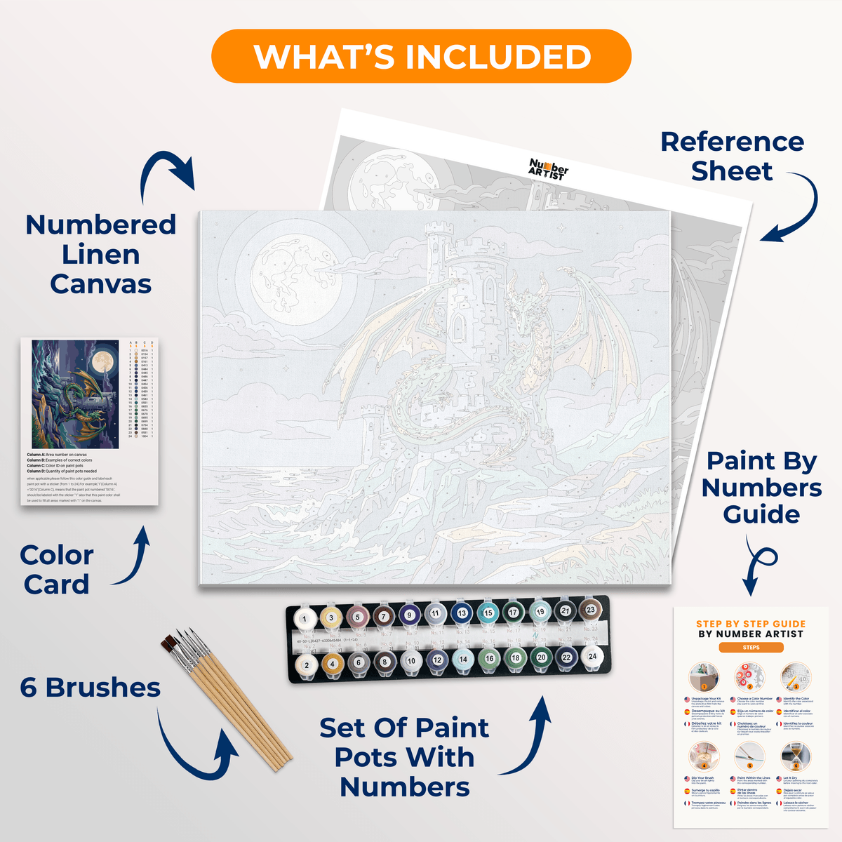 Dragon Tower Watch - Number Artist Paint by Numbers Kits