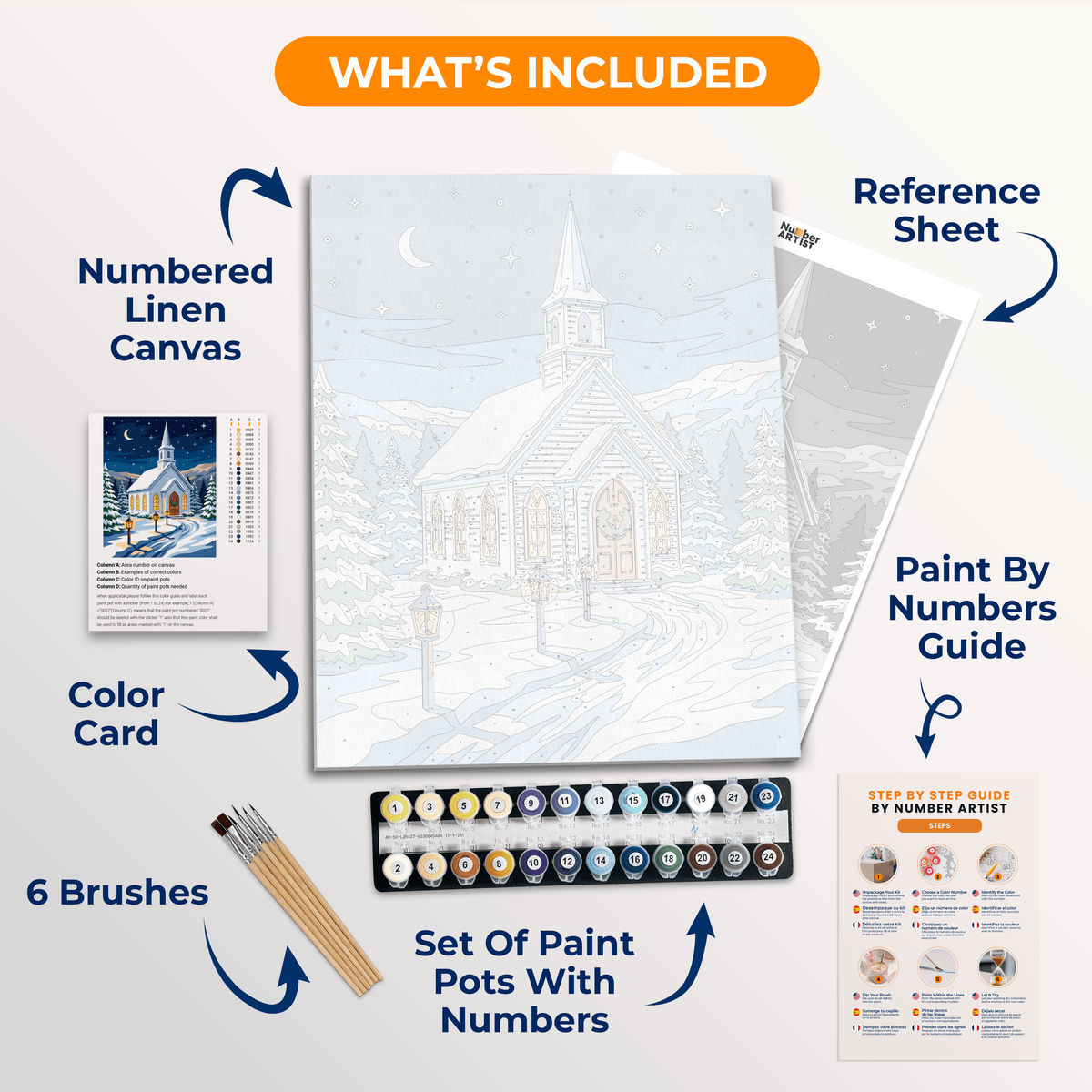 Silent Night Chapel - Number Artist Paint by Numbers Kits