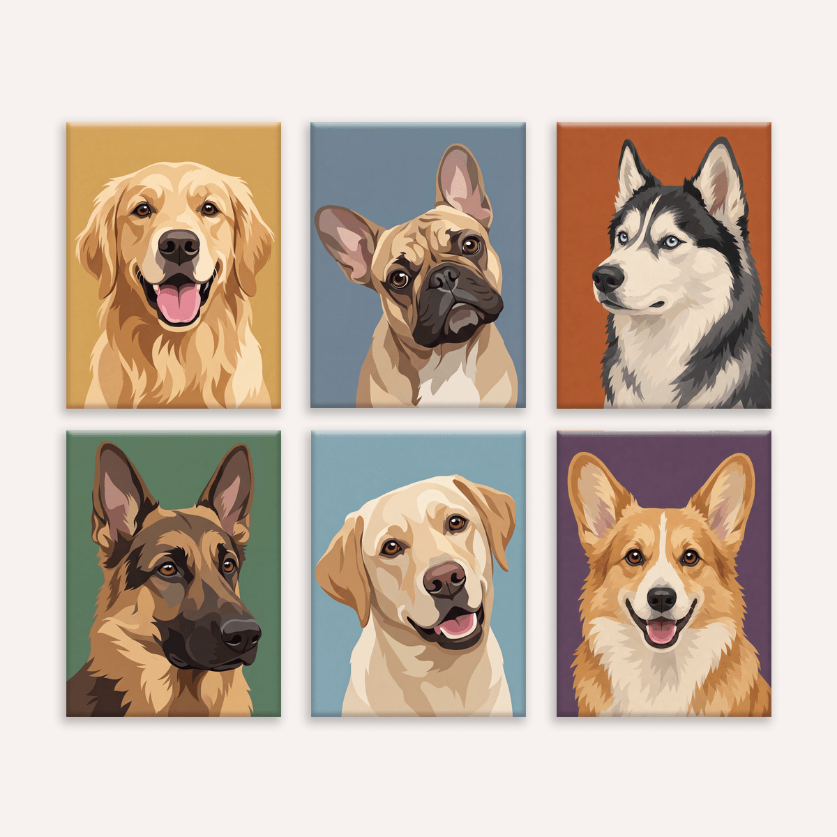 Pup Portraits Vol. 1 - Number Artist Paint by Numbers Kits