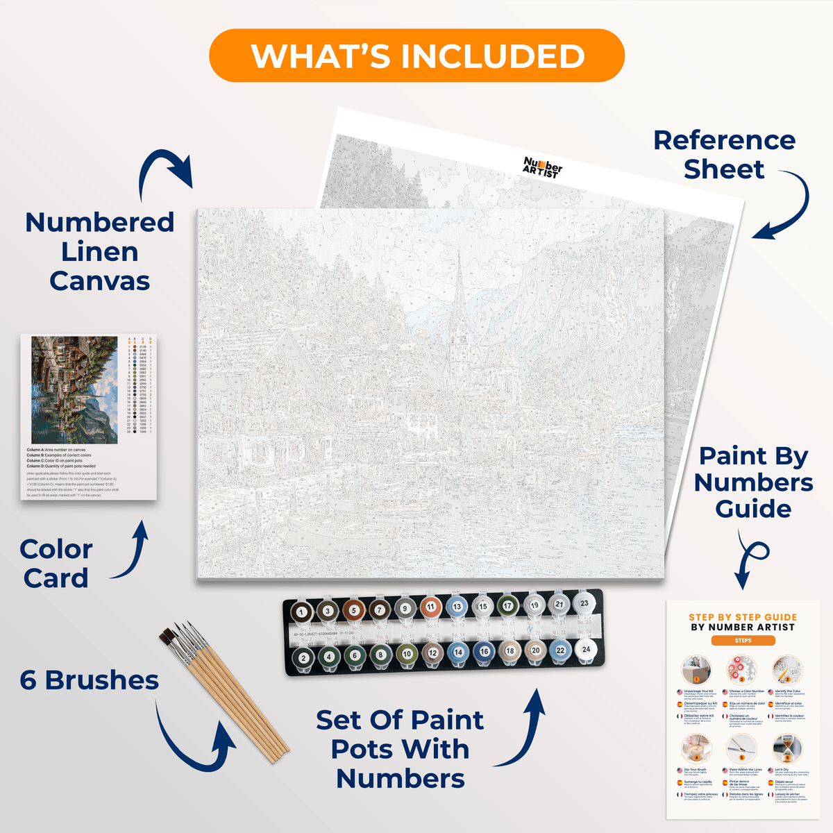 Alpine Lake Village - Number Artist Paint by Numbers Kits