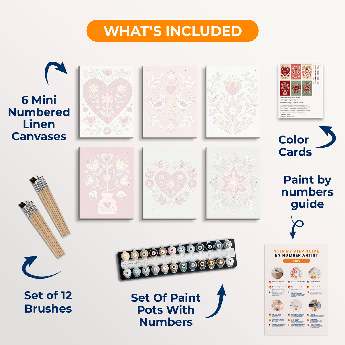 Folk Art Love - Number Artist Paint by Numbers Kits