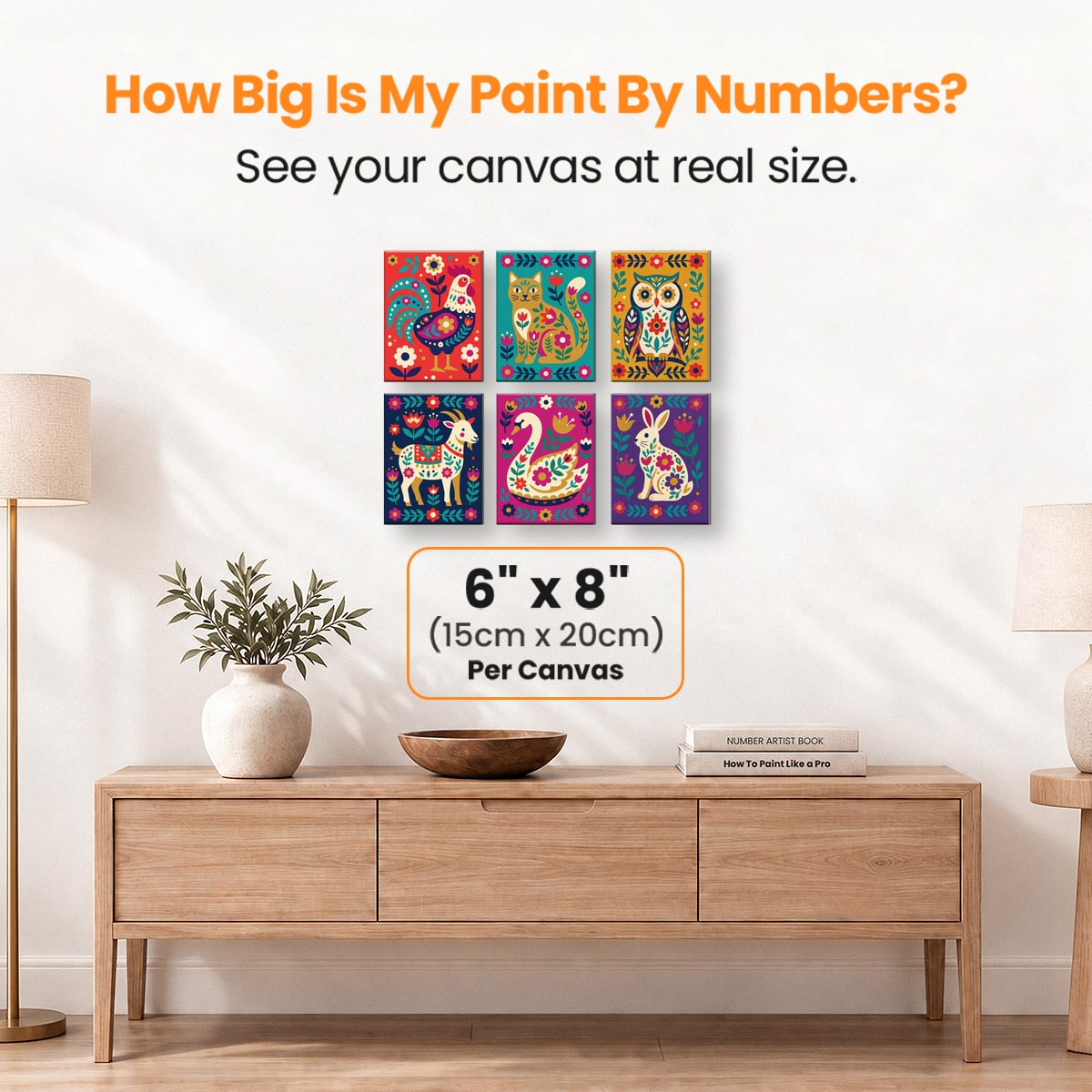 Folk Art Animals - Number Artist Paint by Numbers Kits