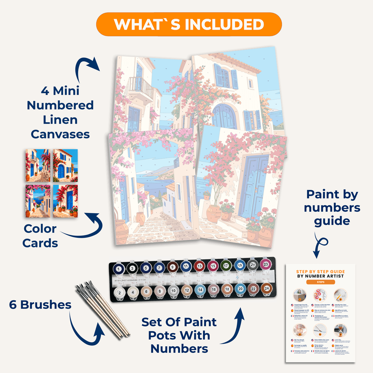 Santorini Alleys - Number Artist Paint by Numbers Kits