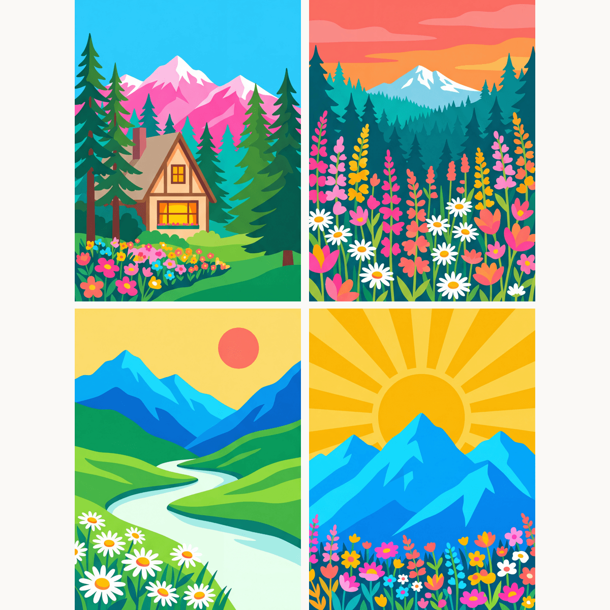 Mountain Wildflowers - Number Artist Paint by Numbers Kits