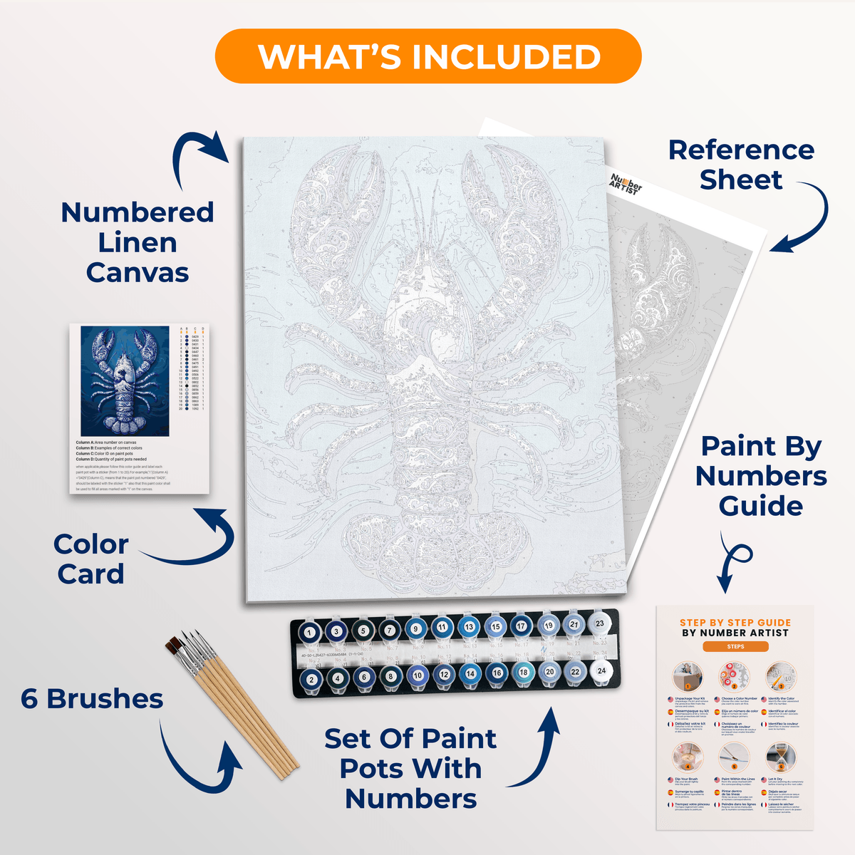 Lobster Art - Number Artist Paint by Numbers Kits