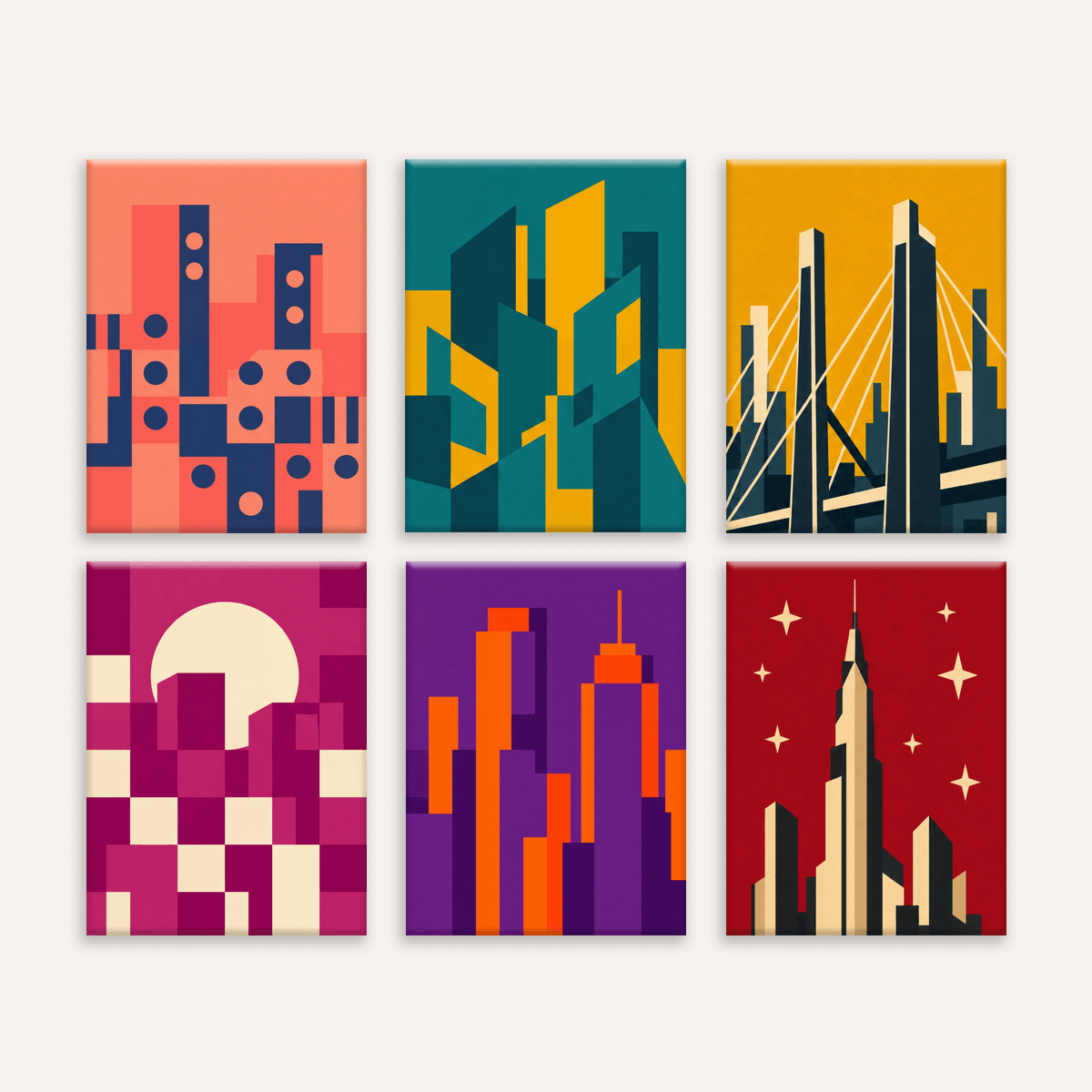 Geometric Cities - Number Artist Paint by Numbers Kits