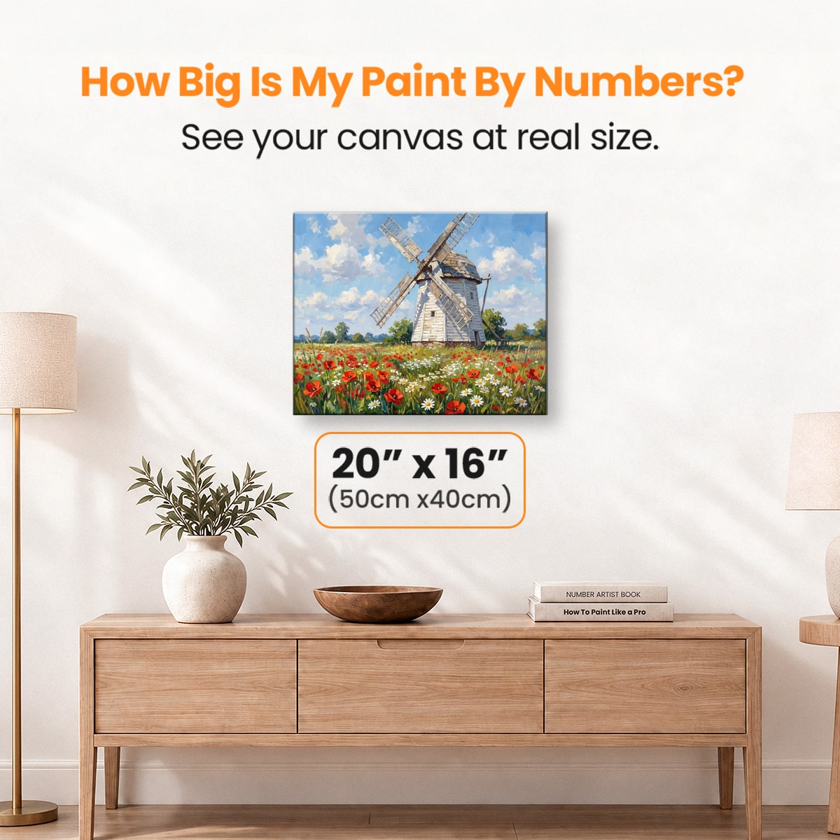 Windmill Poppies - Number Artist Paint by Numbers Kits