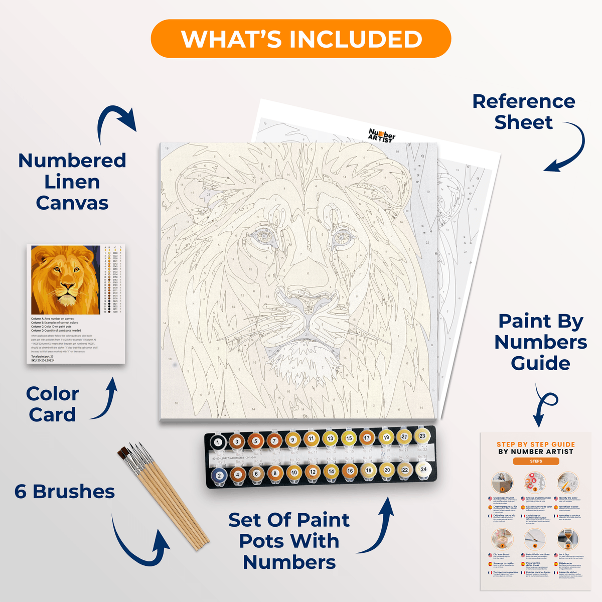 Majestic Lion - Number Artist Paint by Numbers Kits