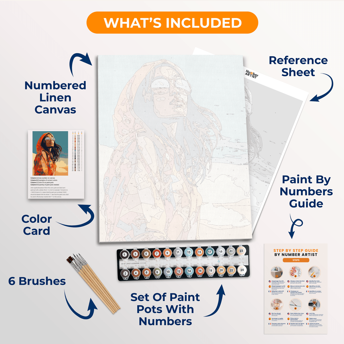 This is a square format illustration featuring a female figure with long hair and sunglasses.