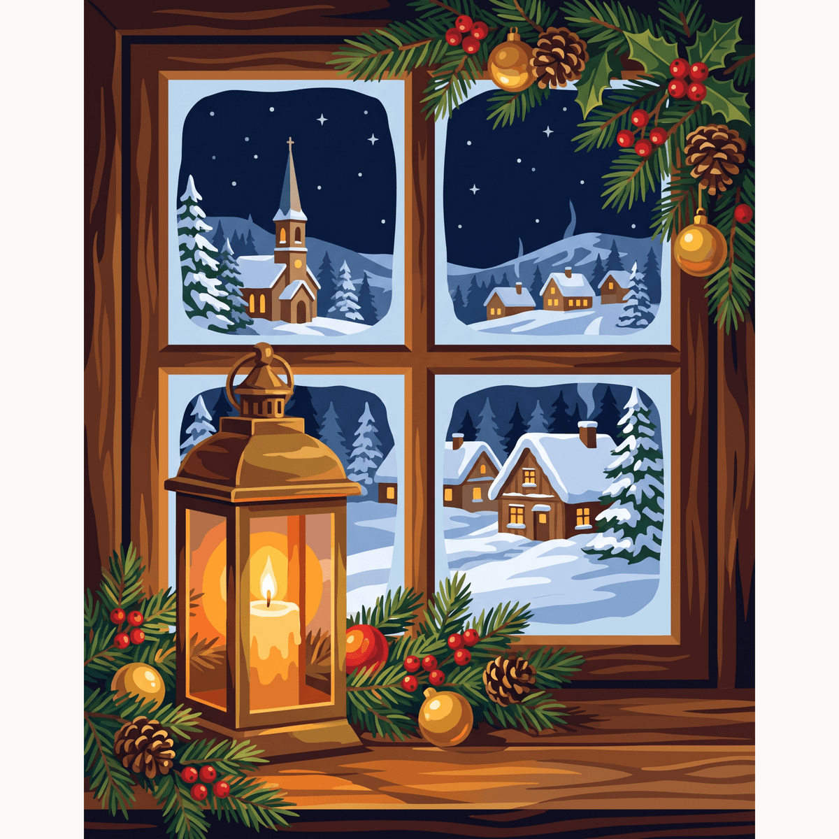 Candlelit Window - Number Artist Paint by Numbers Kits
