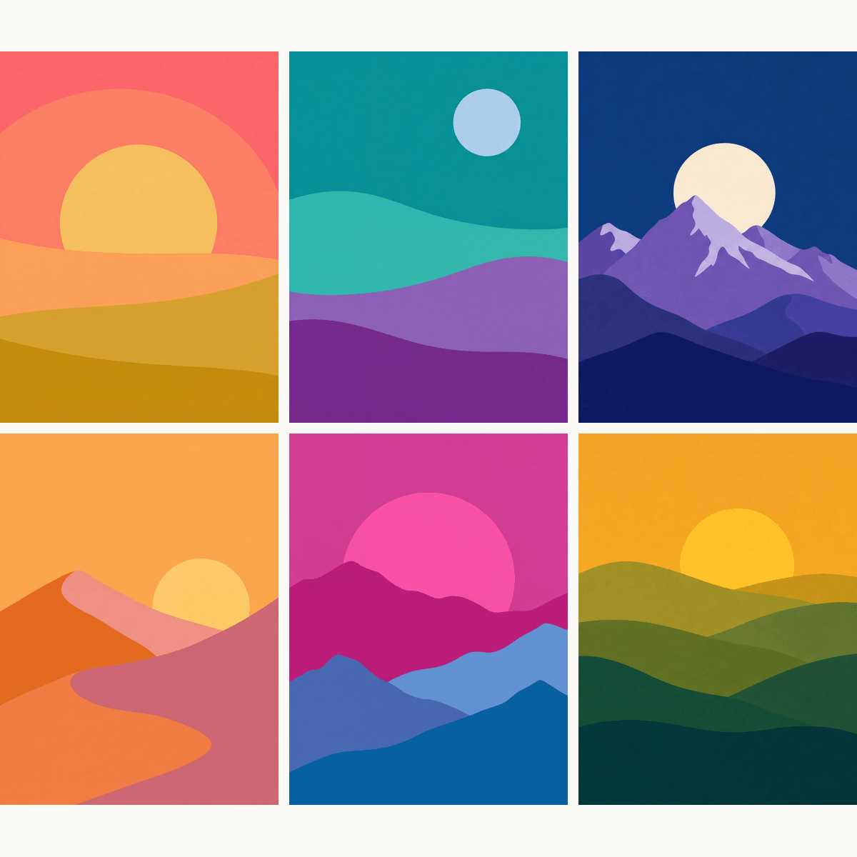 Minimal Landscapes - Number Artist Paint by Numbers Kits