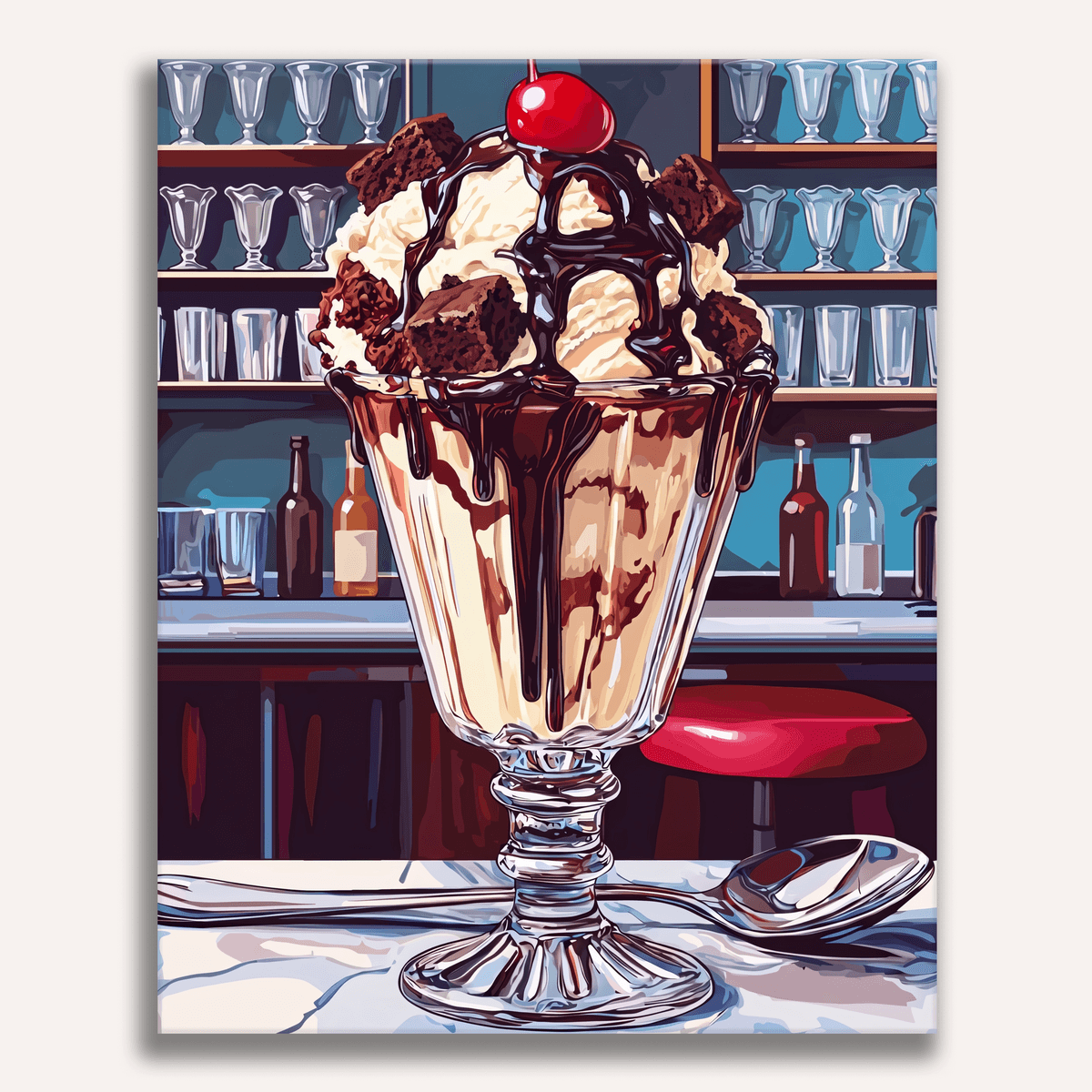 Sundae Ice Cream - Number Artist Paint by Numbers Kits