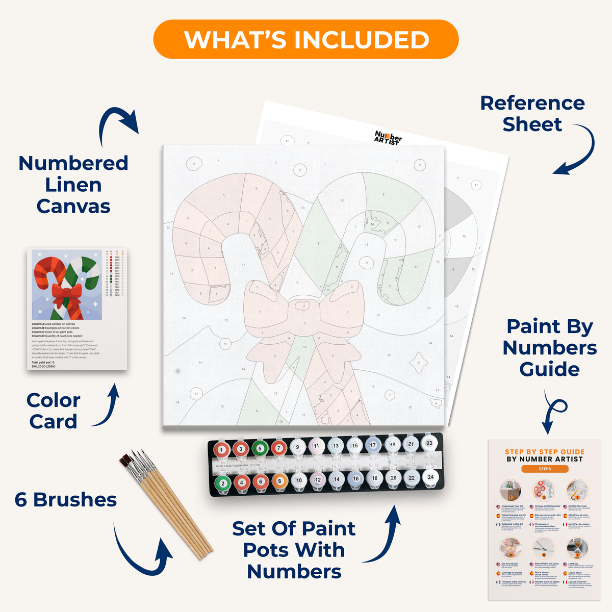 Crossed Canes - Number Artist Paint by Numbers Kits