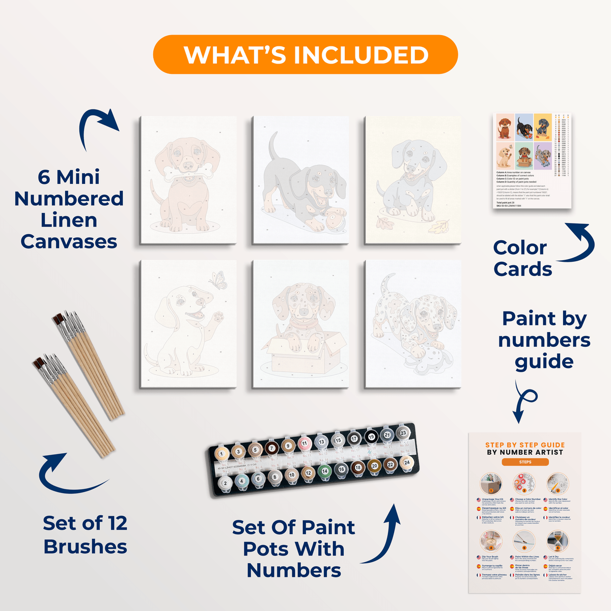 Playful Daschunds - Number Artist Paint by Numbers Kits