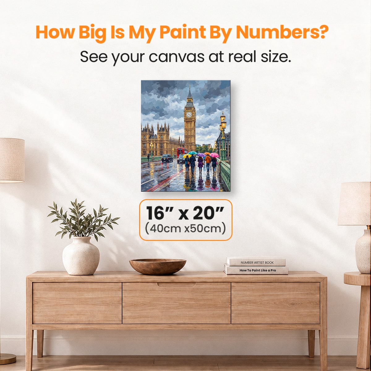 Umbrella Bridge Rain - Number Artist Paint by Numbers Kits