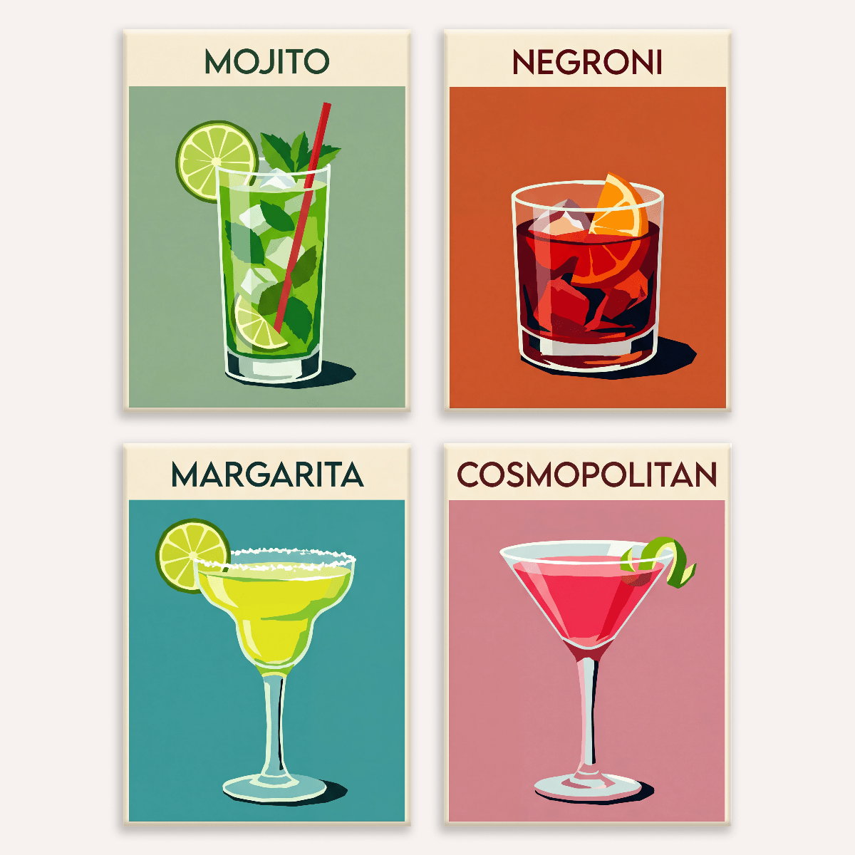 Classic Cocktails - Number Artist Paint by Numbers Kits