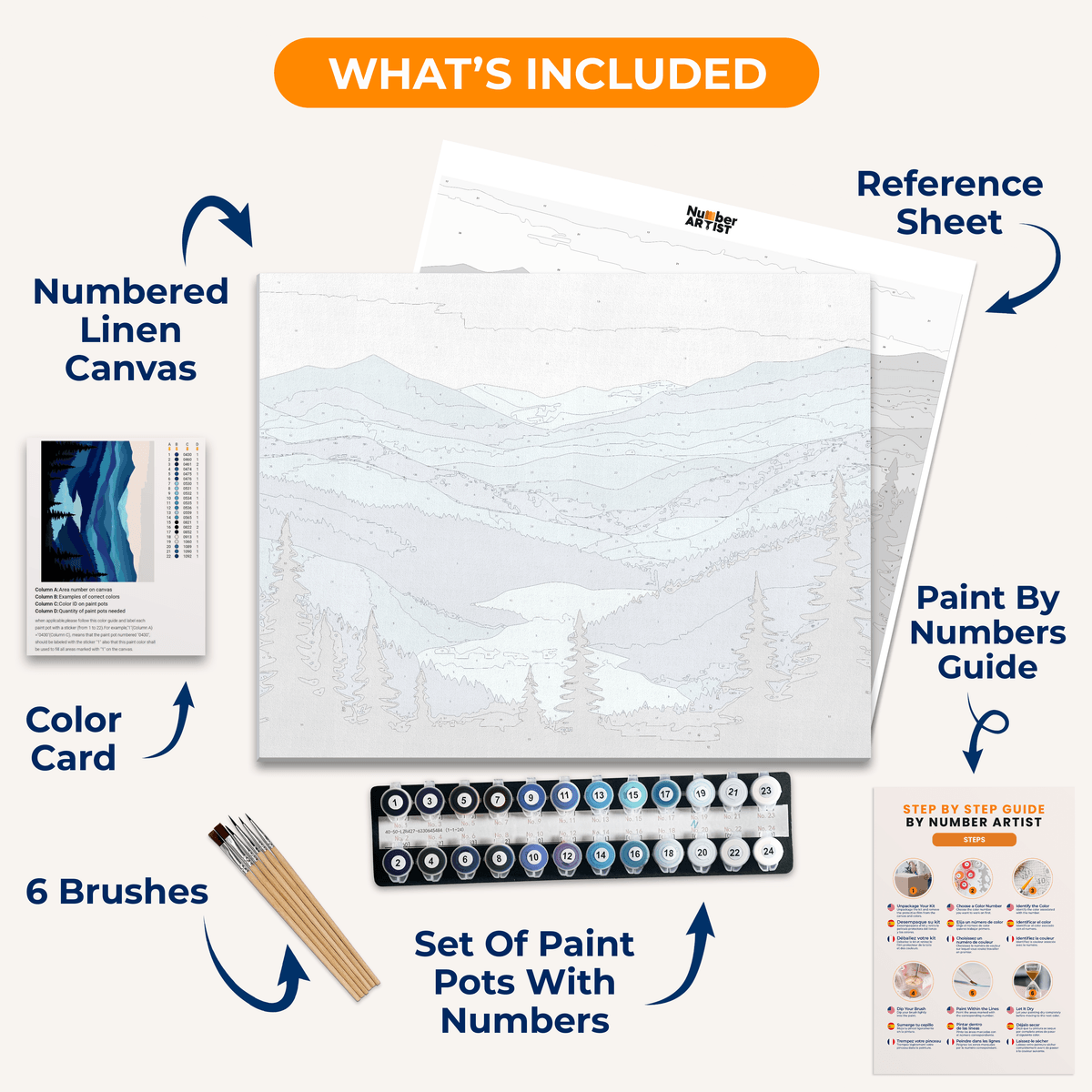 Ice Blue Landscape - Number Artist Paint by Numbers Kits