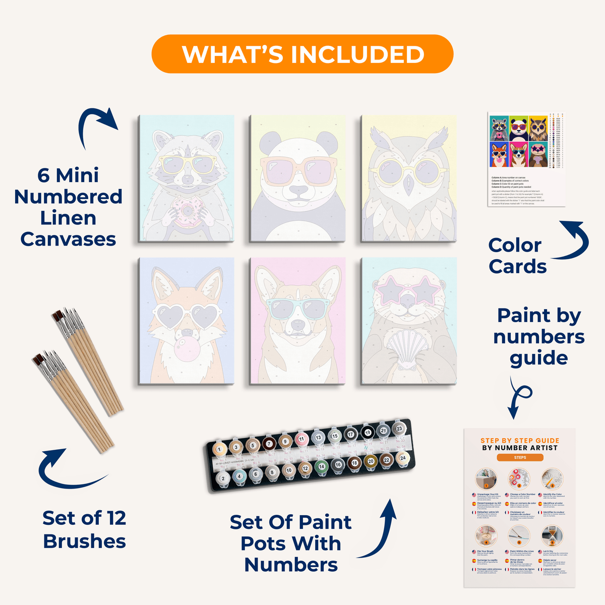 Pop Art Animals Vol. 2 - Number Artist Paint by Numbers Kits