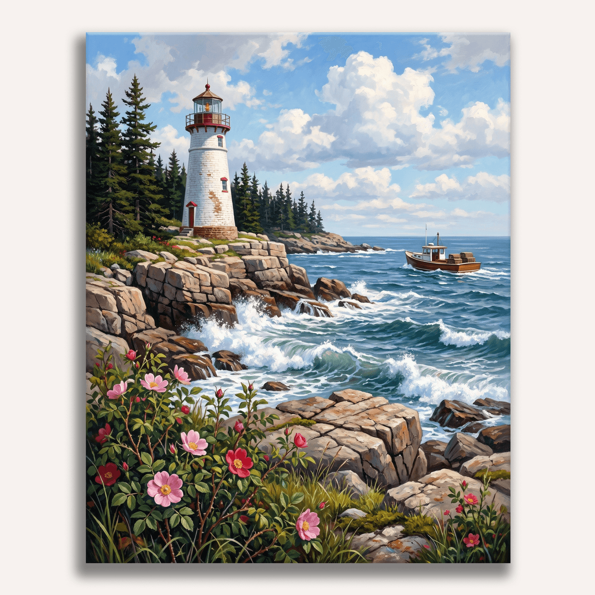 Maine Lighthouse - Number Artist Paint by Numbers Kits