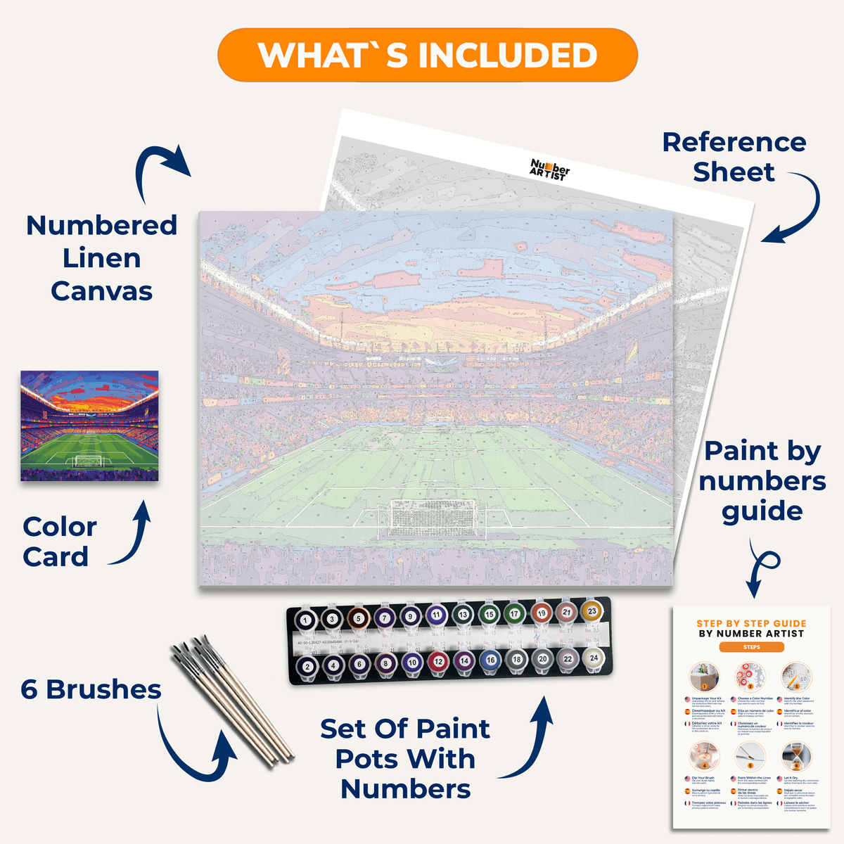 Soccer Stadium - Number Artist Paint by Numbers Kits