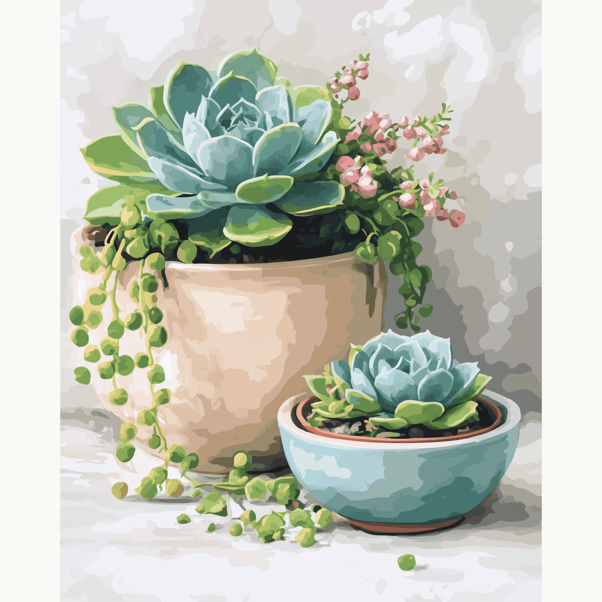 Succulent Pots - Number Artist Paint by Numbers Kits