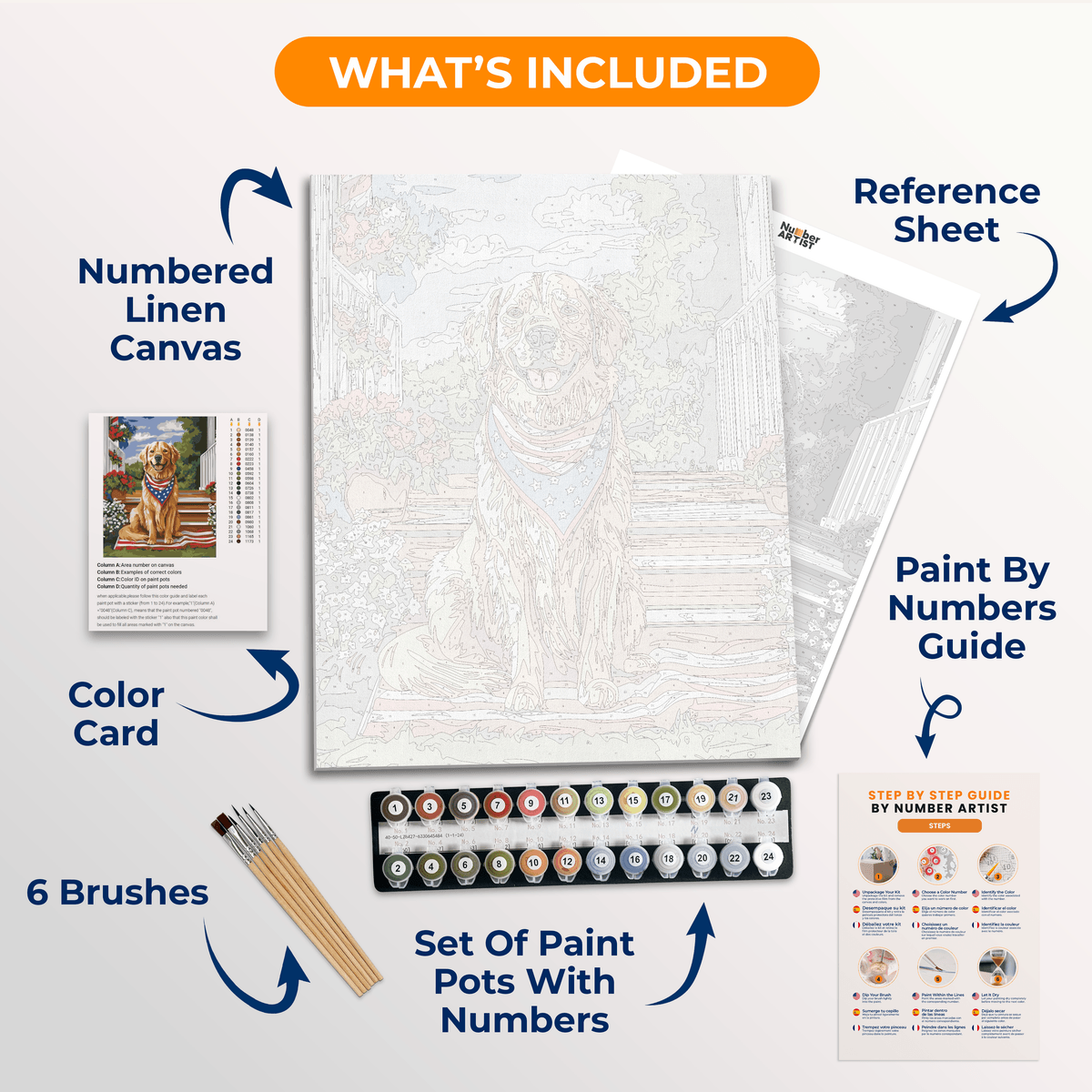 Patriotic Retriever - Number Artist Paint by Numbers Kits