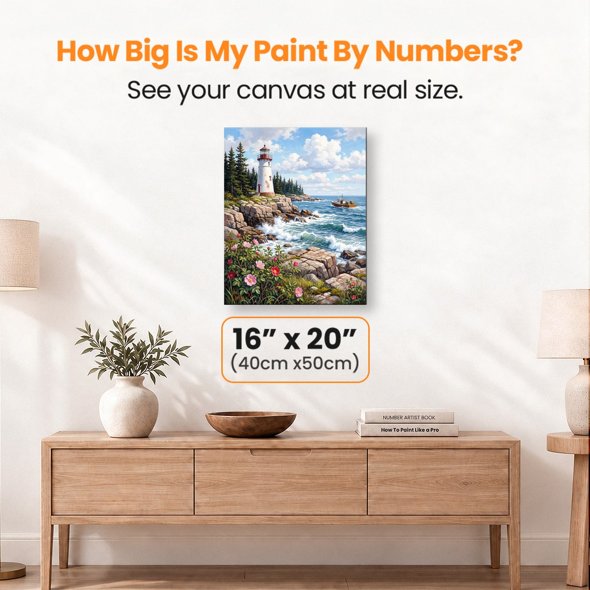 Maine Lighthouse - Number Artist Paint by Numbers Kits