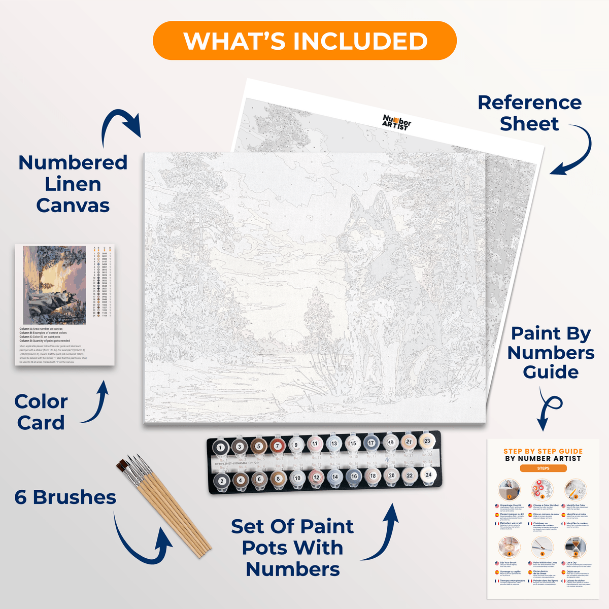 Husky Dawn - Number Artist Paint by Numbers Kits
