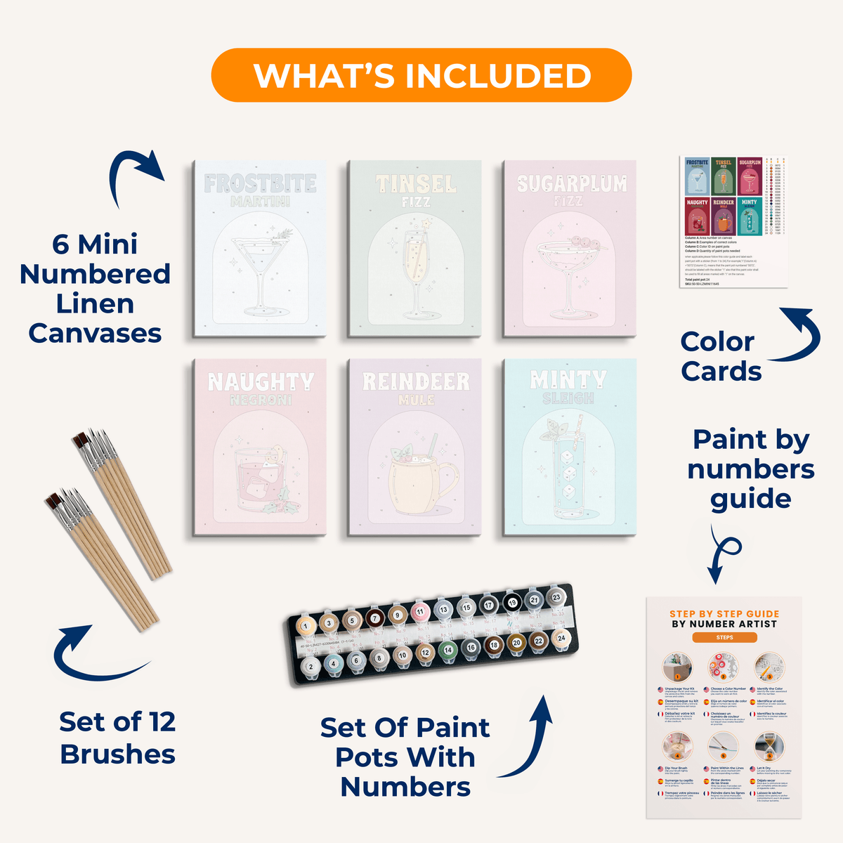 Christmas Cocktails - Number Artist Paint by Numbers Kits