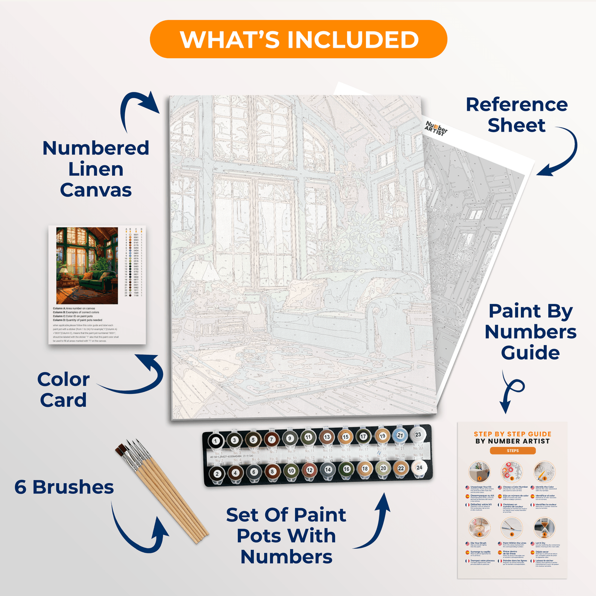Verdant Living Room - Number Artist Paint by Numbers Kits