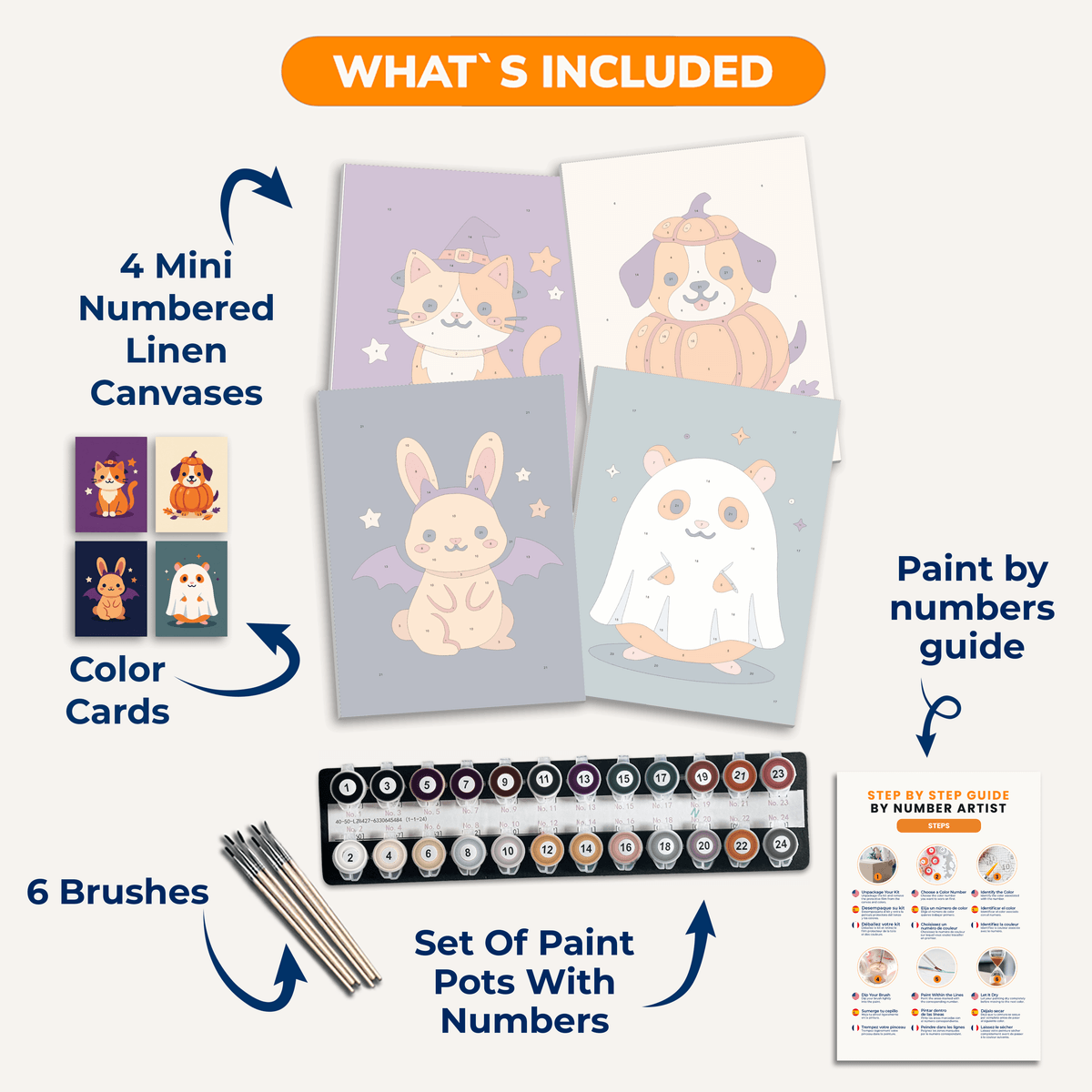 Halloween Pets - Number Artist Paint by Numbers Kits