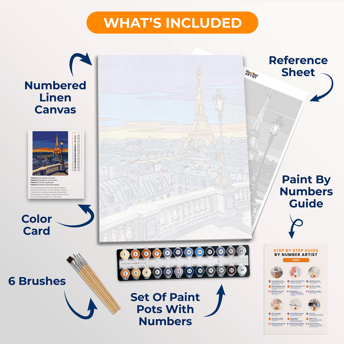 Eiffel Evening Glow - Number Artist Paint by Numbers Kits