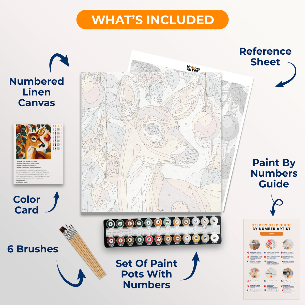 Reindeer Portrait - Number Artist Paint by Numbers Kits