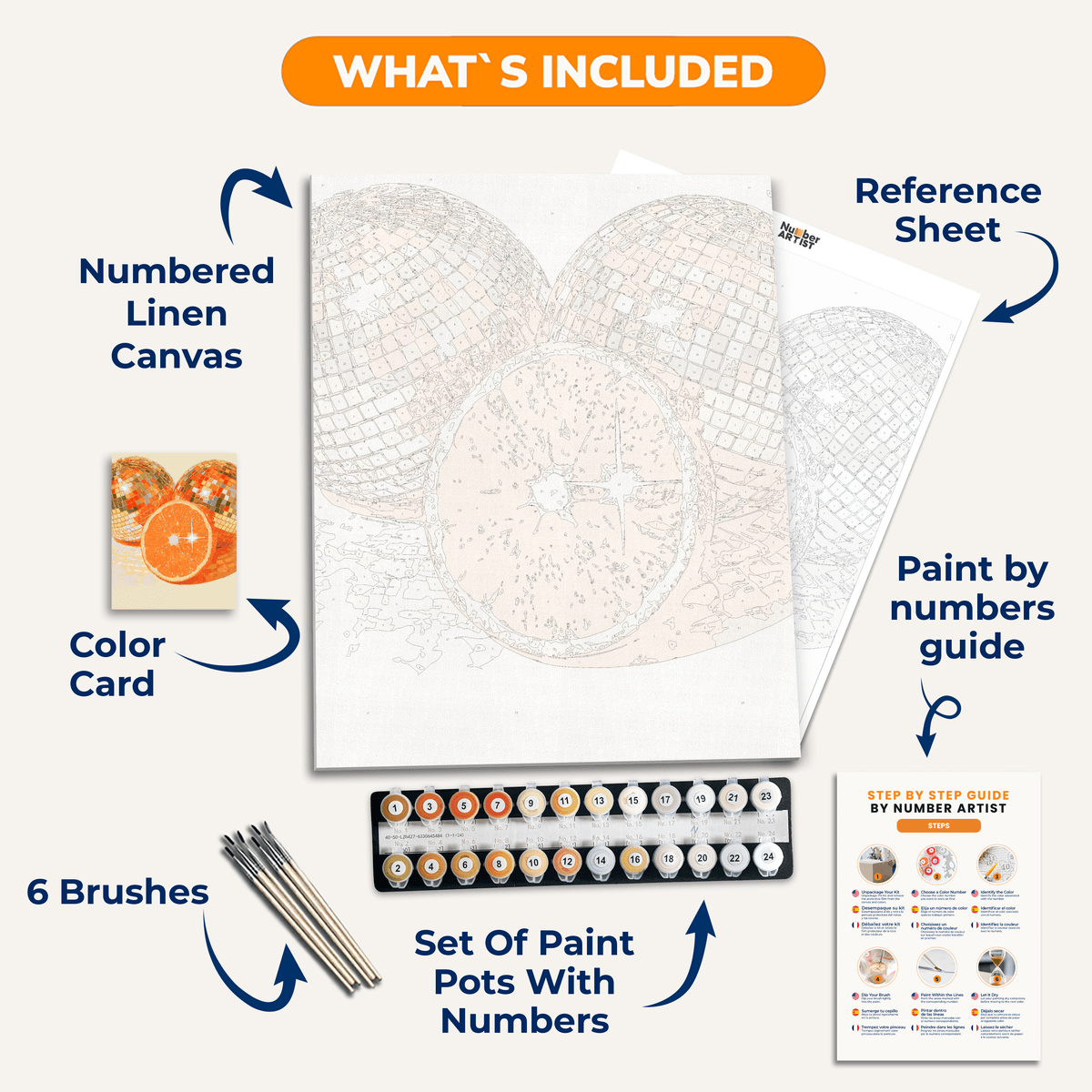 Orange Disco - Number Artist Paint by Numbers Kits