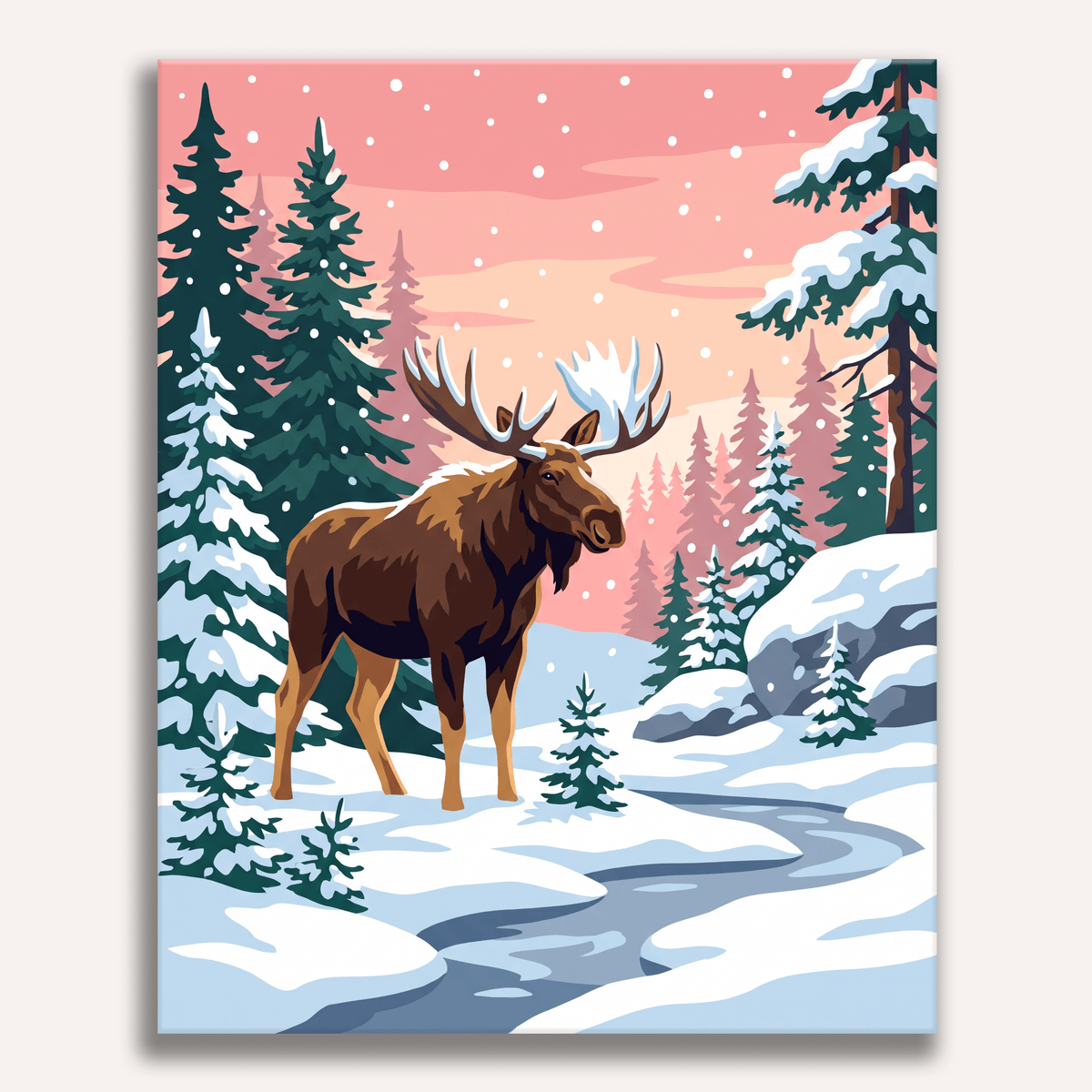 Moose Morning Calm - Number Artist Paint by Numbers Kits