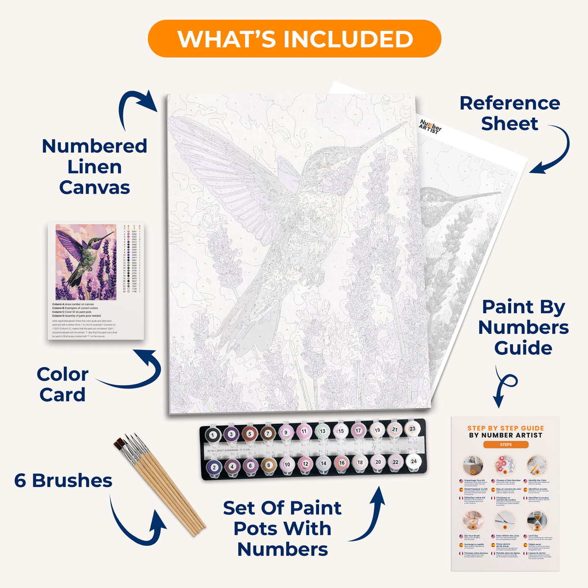 Lavender Hummingbird - Number Artist Paint by Numbers Kits
