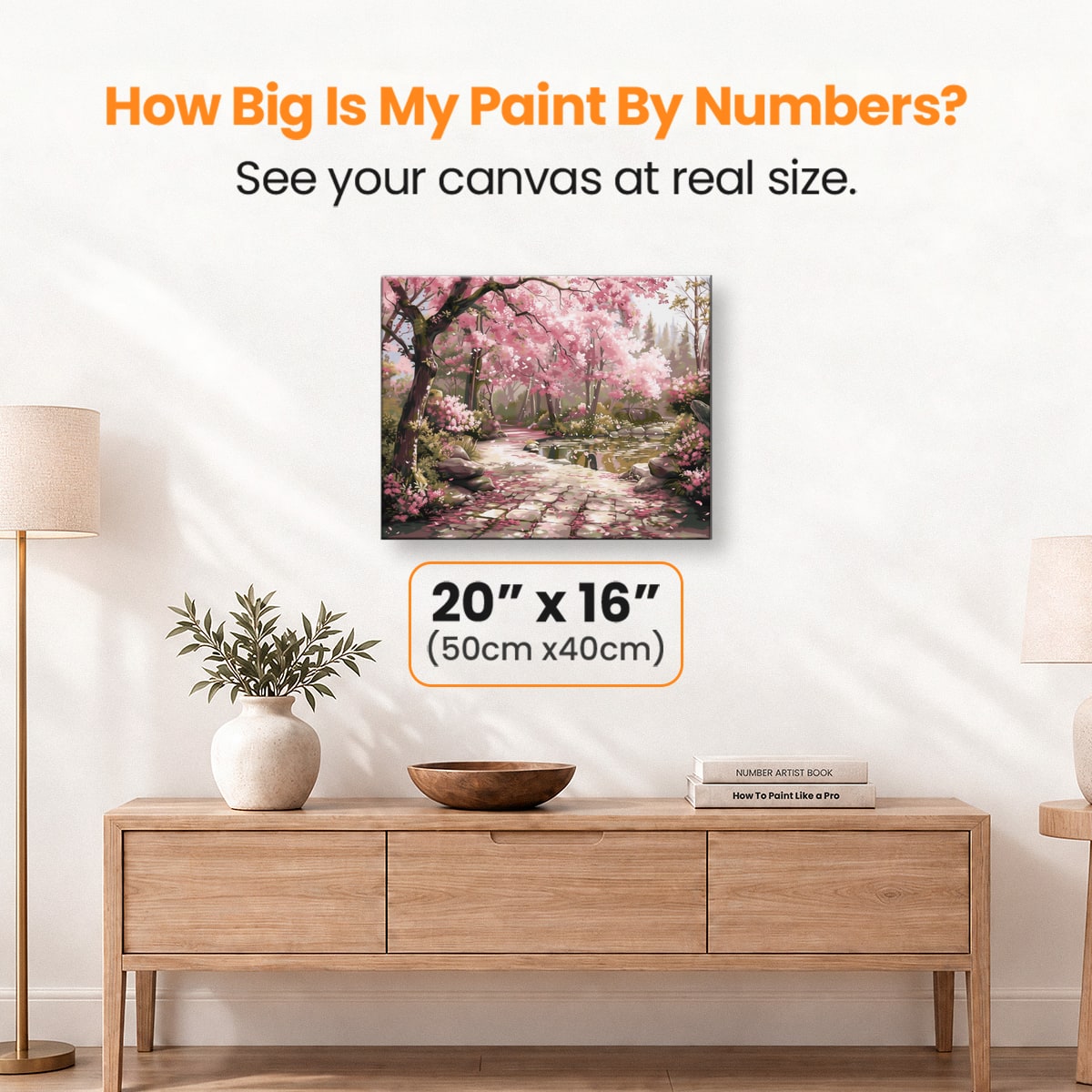 Serene Sakura Stone Path - Number Artist Paint by Numbers Kits