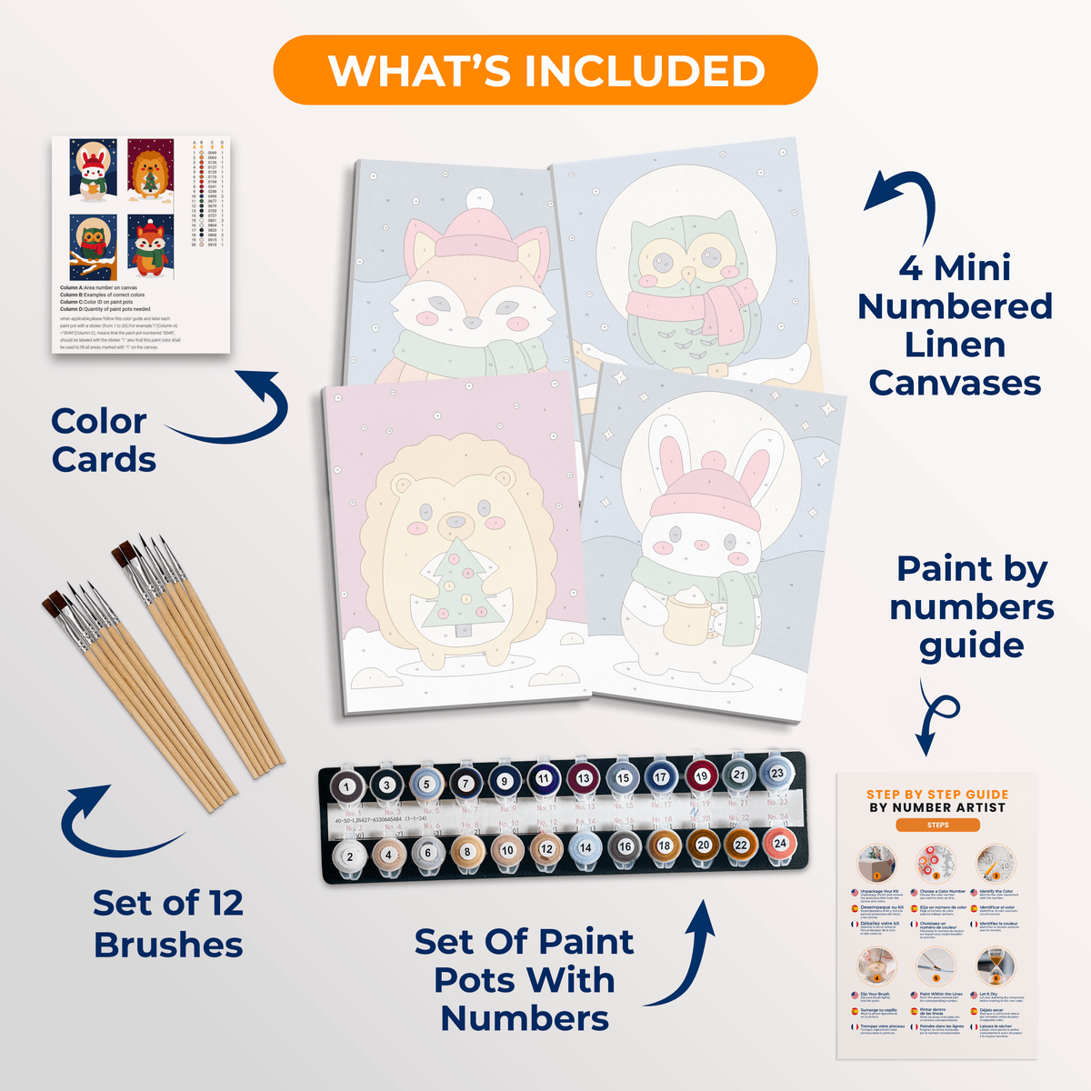 Snowy Woodland Friends - Number Artist Paint by Numbers Kits